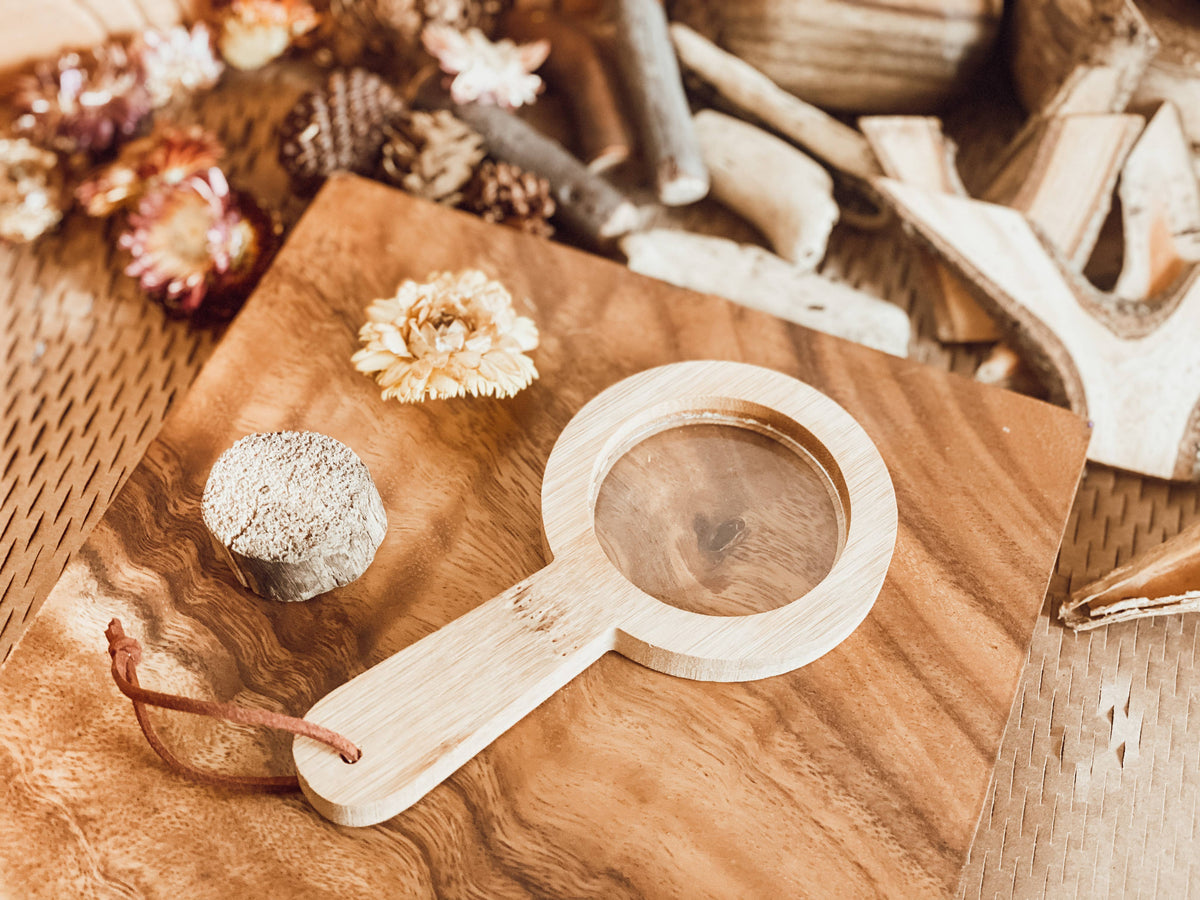 Wooden Magnifying Glass Short Handle