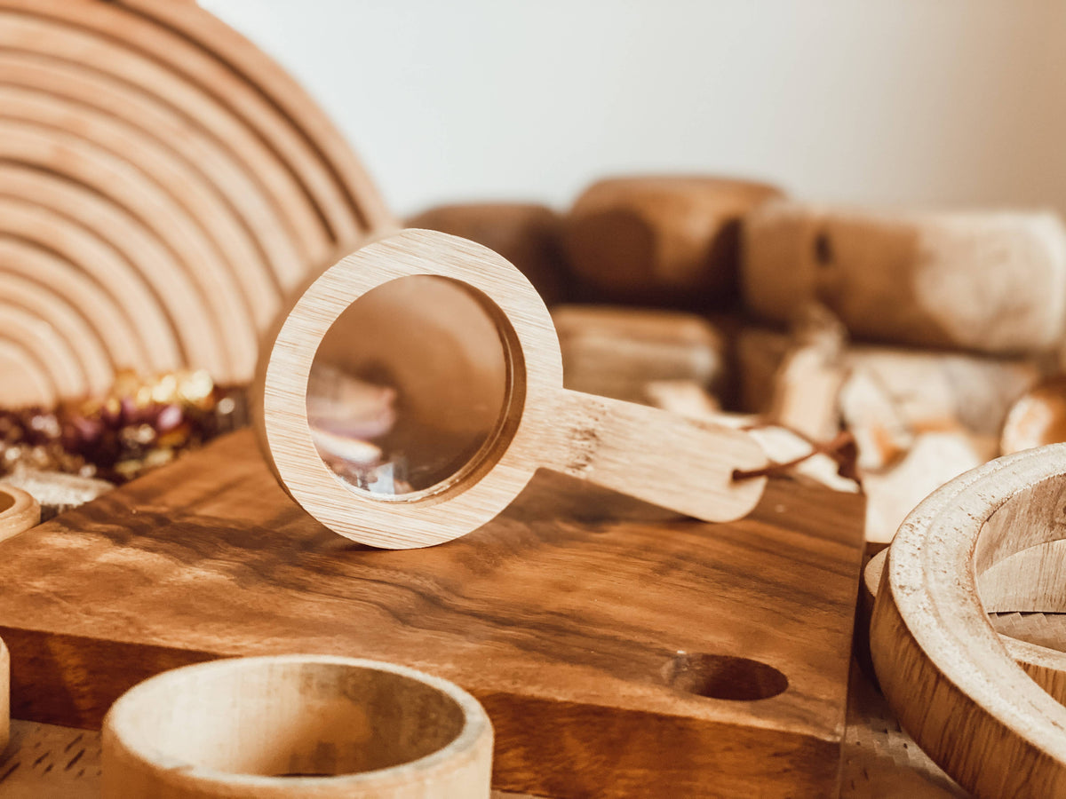 Wooden Magnifying Glass Short Handle